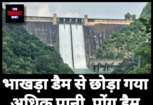 भाखड़ा डैम से छोड़ा गया अधिक पानी,पोंग डैम क्षमता पूरी होने पर खतरा बढ़ा,बन गए यह हालत,जाने सारी जानकारी।