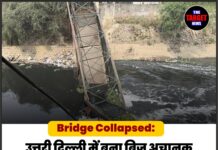 Bridge Collapsed: उत्तरी दिल्ली में बना ब्रिज अचानक भरभरा कर गिरा, पुल पार कर रही एक महिला भी गिरी