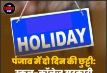 पंजाब में दो दिन की छुट्टी: स्कूल-कॉलेज सरकारी दफ्तर रहेंगे बंद।