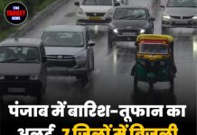 पंजाब में बारिश-तूफान का अलर्ट, 7 जिलों में बिजली गिरने की चेतावनी