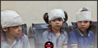 स्कूल की छत पर गिरी दीवार, मलबे में दबे मासूम बच्चे; 4 की हालत गंभीर