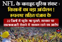 NFL के बावजूद यूरिया संकट : किसानों का बड़ा आंदोलन ! रूपनगर सहित पंजाब के 22 जिलों में फूंके गए पुतले, सरकार पर कालाबाजारी रोकने में नाकाम रहने का आरोप