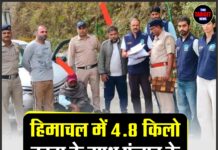 हिमाचल में 4.8 किलो चरस के साथ पंजाब के दो युवक गिरफ्तार
