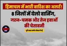 हिमाचल में भारी बारिश का अलर्ट! 8 जिलों में येलो वार्निंग, गरज-चमक और तेज हवाओं की चेतावनी
