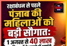 रक्षाबंधन से पहले पंजाब की महिलाओं को बड़ी सौगात: 1 अगस्त से 40 लाख महिलाओं के खाते में आएंगे ₹1,000, CM भगवंत मान का ऐलान