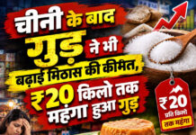 चीनी के बाद गुड़ ने भी बढ़ाई मिठास की कीमत, ₹20 किलो तक महंगा हुआ गुड़ चीनी के बाद गुड़ ने भी बढ़ाई मिठास की कीमत, ₹20 किलो तक महंगा हुआ गुड़