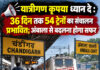 यात्रीगण कृपया ध्यान दे : 36 दिन तक 54 ट्रेनों का संचालन प्रभावित; अंबाला से बदलना होगा सफर यात्रीगण कृपया ध्यान दे : 36 दिन तक 54 ट्रेनों का संचालन प्रभावित; अंबाला से बदलना होगा सफर