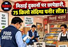 मिठाई दुकानों पर छापेमारी, 75 किलो संदिग्ध पनीर सीज !