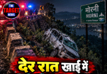 देर रात खाई में गिरी कार, 1 की मौत; 4 गंभीर