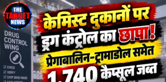 केमिस्ट दुकानों पर ड्रग कंट्रोल का छापा! प्रेगाबालिन-ट्रामाडोल समेत 1,740 कैप्सूल जब्त