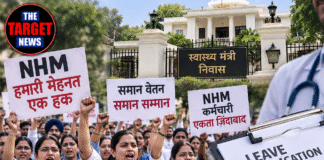 NHM कर्मचारियों का बड़ा प्रदर्शन, 5 हजार कर्मी लेंगे सामूहिक छुट्टी!
