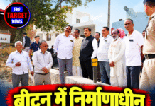 बीटन में निर्माणाधीन तालाब का निरीक्षण करने पहुंचे मुकेश अग्निहोत्री