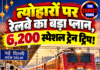 त्योहारों पर रेलवे का बड़ा प्लान, 6,200 स्पेशल ट्रेन ट्रिप!