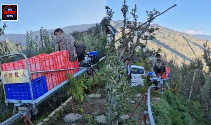 शिमला के सेब बागवान का अनूठा प्रयोग, महंगे और कम होते मजदूरों से निपटने के लिए मंगाई चीनी मोनोरेल शिमला के सेब बागवान का अनूठा प्रयोग, महंगे और कम होते मजदूरों से निपटने के लिए मंगाई चीनी मोनोरेल